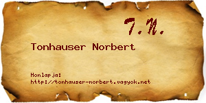 Tonhauser Norbert névjegykártya