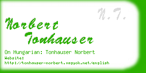 norbert tonhauser business card